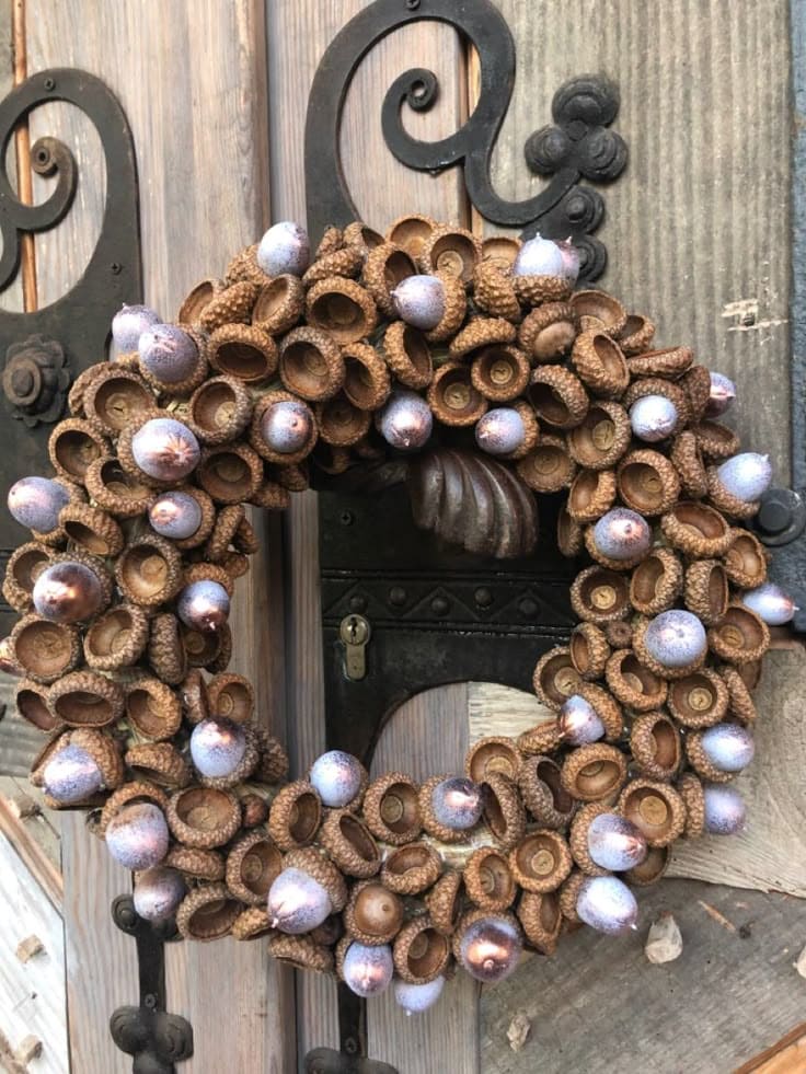 Glittered Acorn Cap Wreath