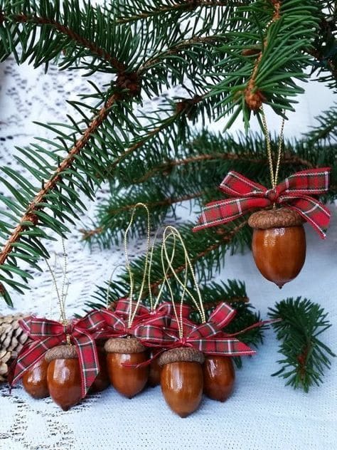 Glossy Acorn Christmas Ornaments