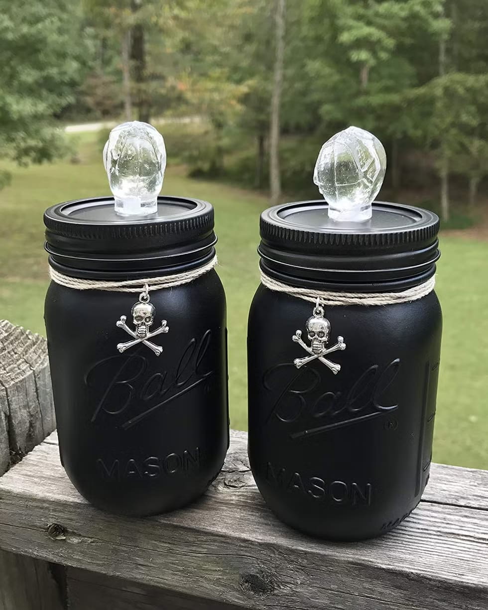 Gothic Glam Mason Jar Decor