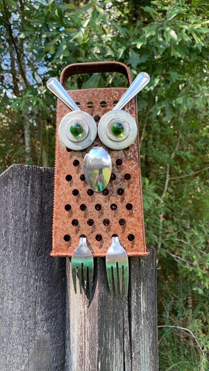 Grater Owl Garden Sculpture