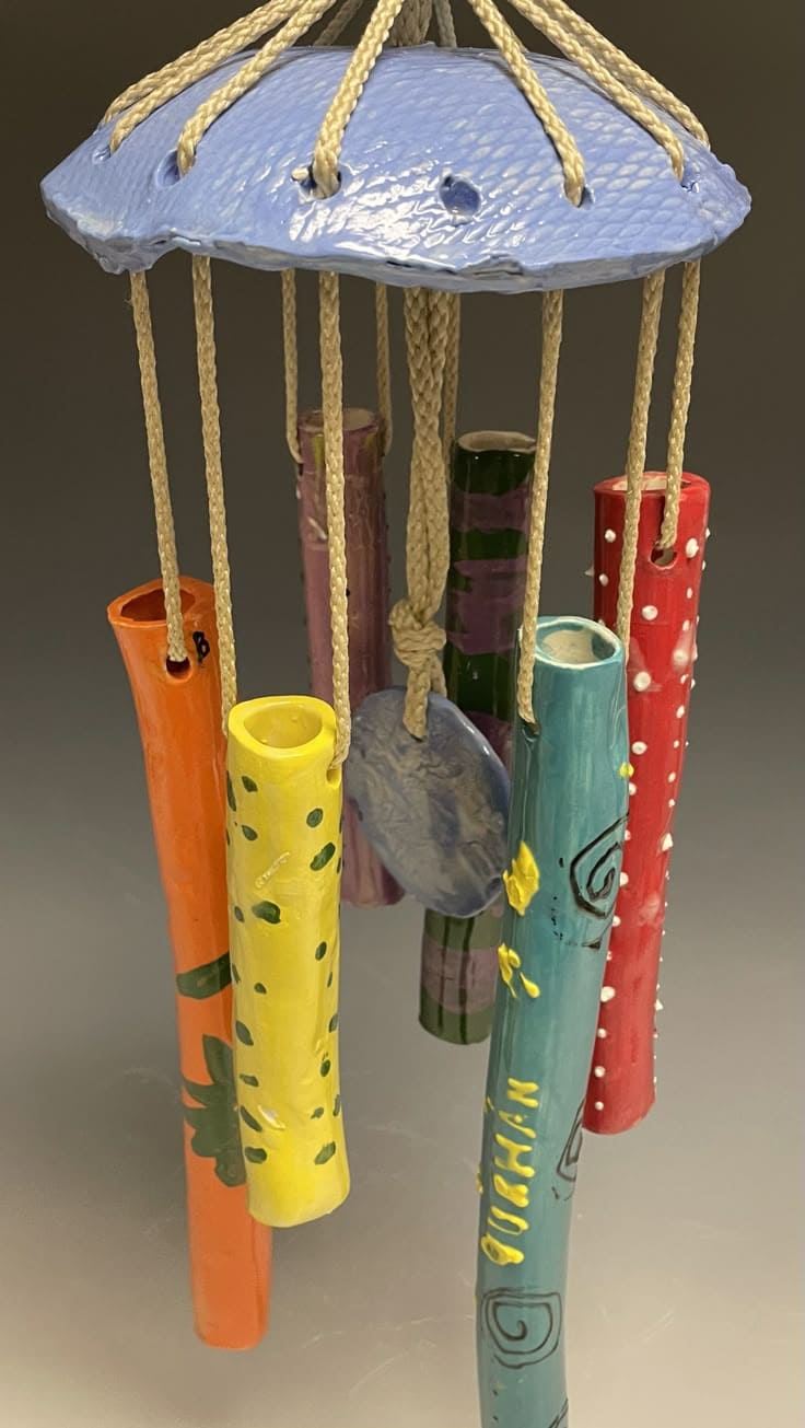 Hand-Painted Ceramic Tube Wind Chime