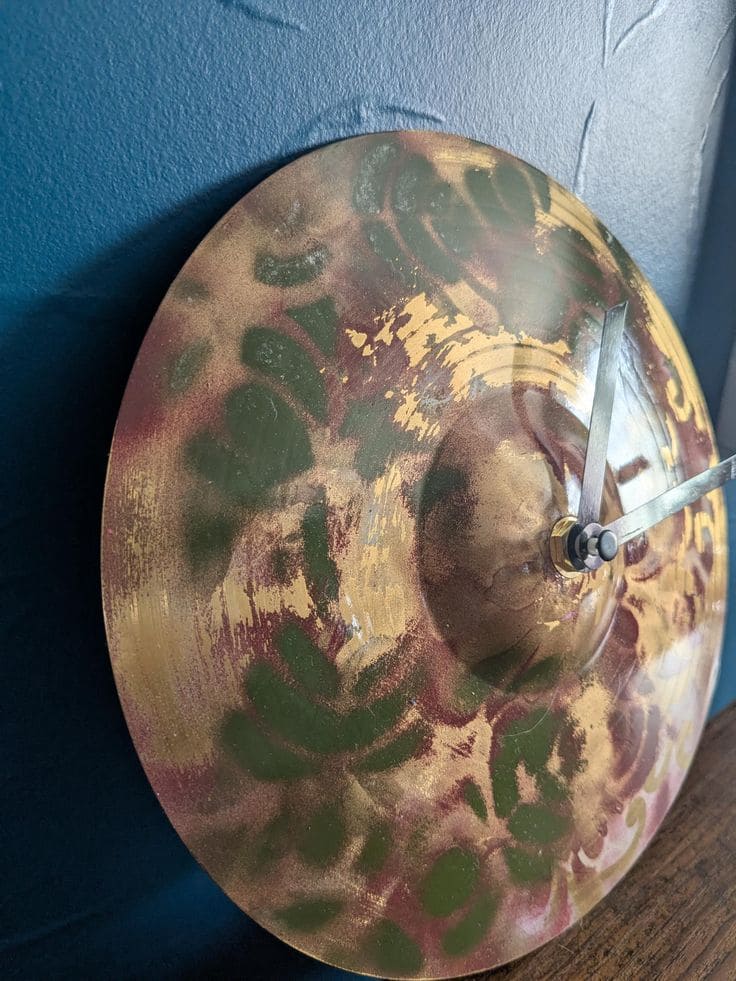 Hand-Painted Cymbal Wall Clock