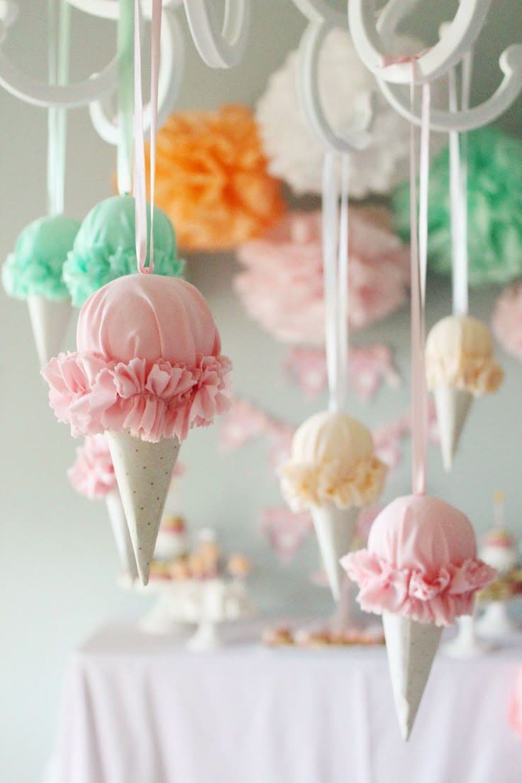 Hanging Ice Cream Cone Decorations