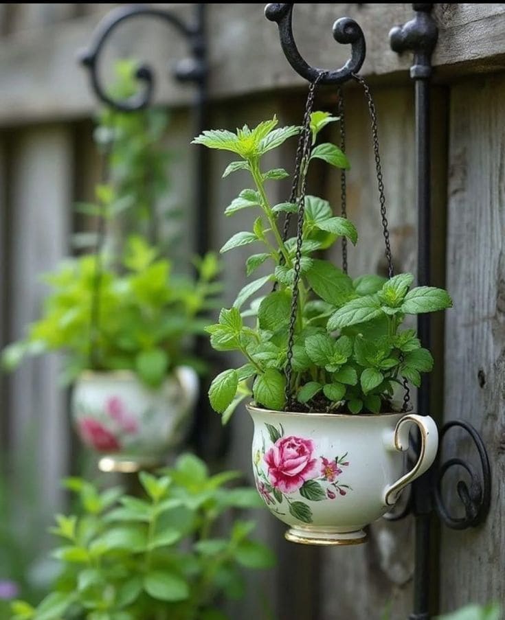 Hanging Teacup Planters