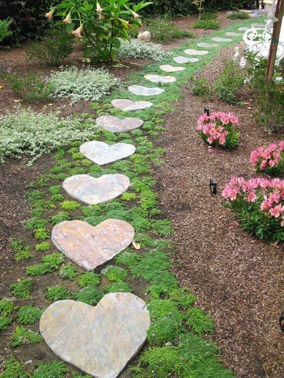 Heart-Shaped Garden Stepping Stones
