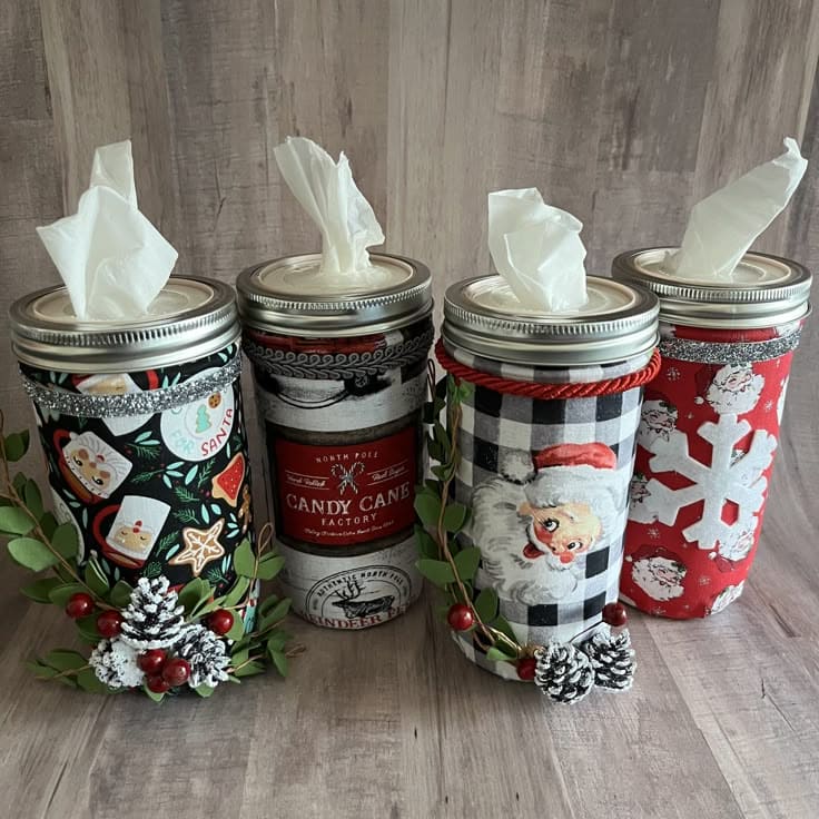 Holiday Mason Jar Tissue Holders