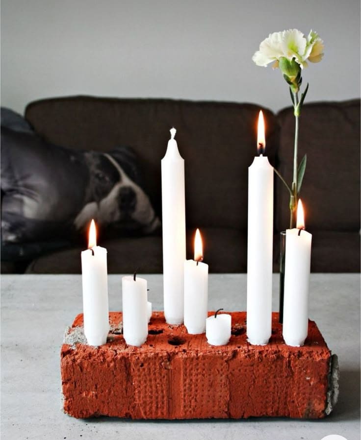 Industrial Brick Candle Holder