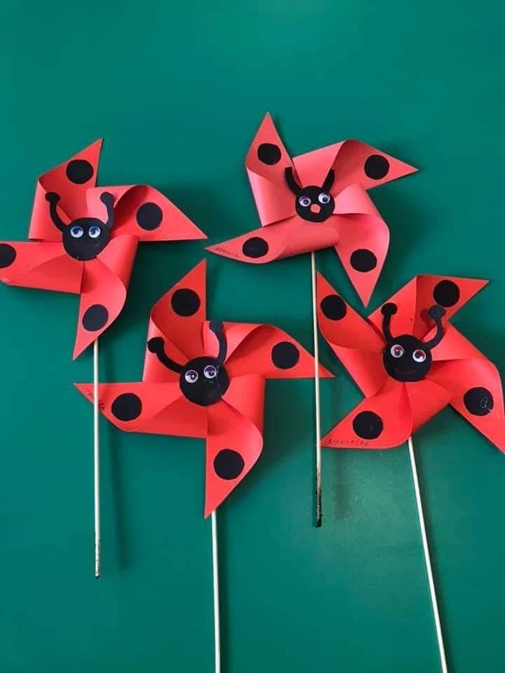 Ladybug Pinwheel Craft
