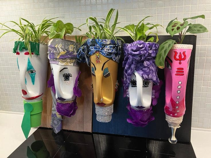 Laundry Bottle Lady Face Planters