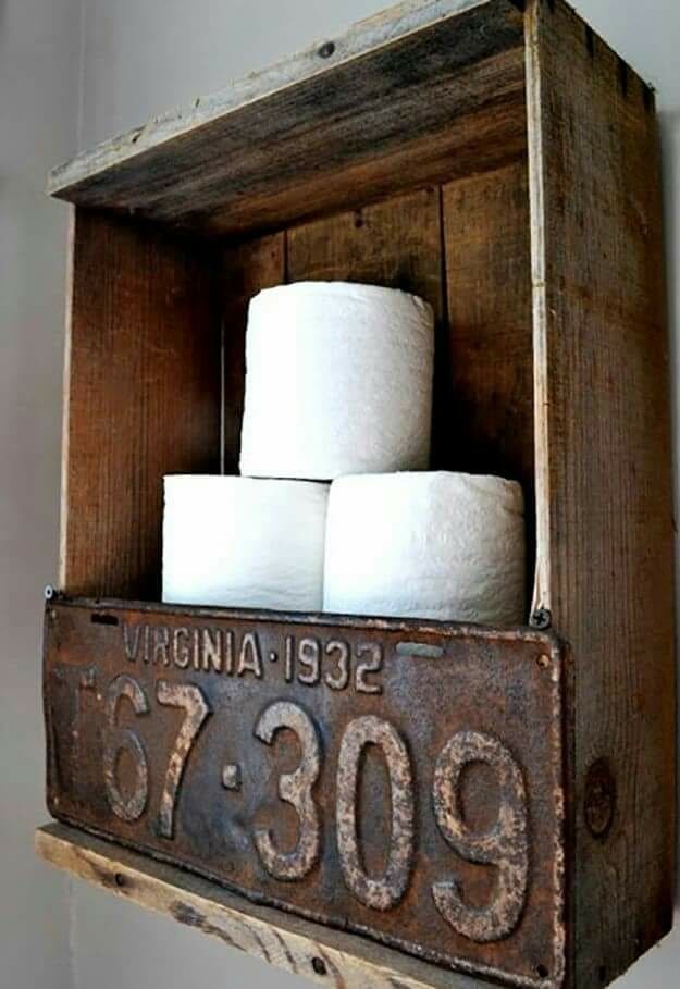 License Plate Bathroom Shelf