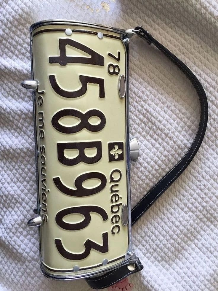 License Plate Clutch Purse