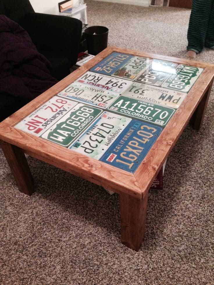 License Plate Coffee Table