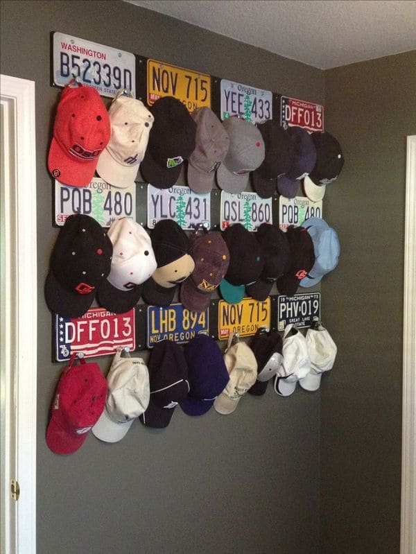 License Plate Hat Rack