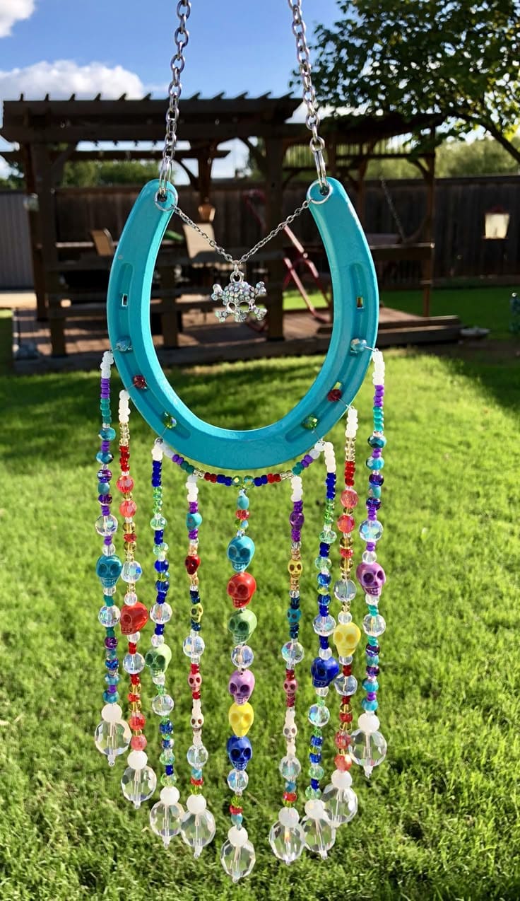 Lucky Horseshoe Beaded Wind Chime