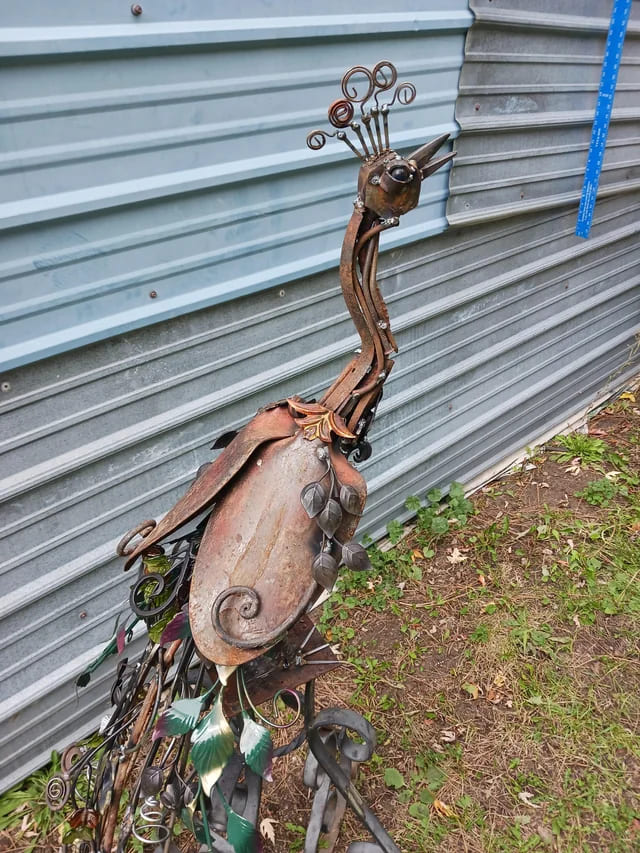 Majestic Peacock Garden Sculpture