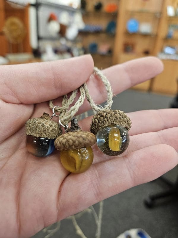 Marble Acorn Necklaces
