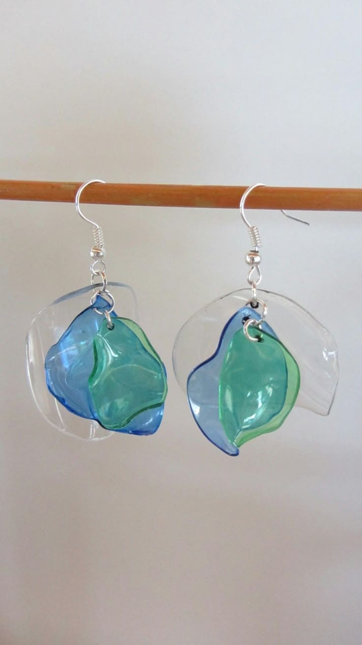Melted Bottle Petal Earrings