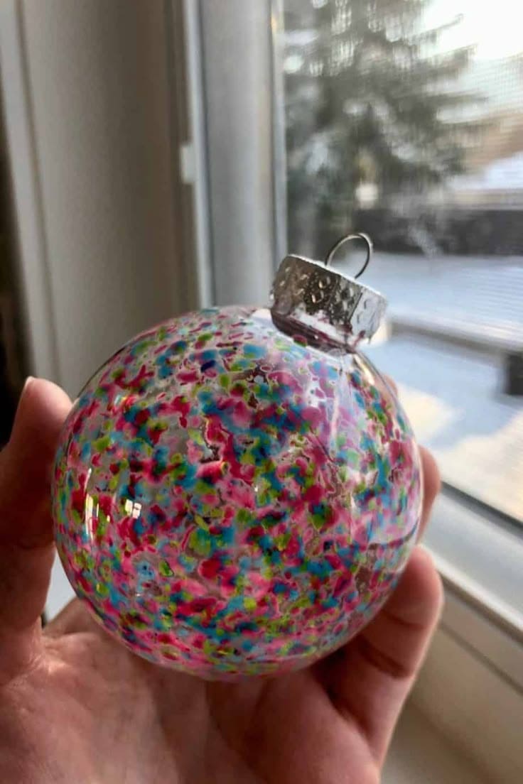 Melted Crayon Glass Ornament