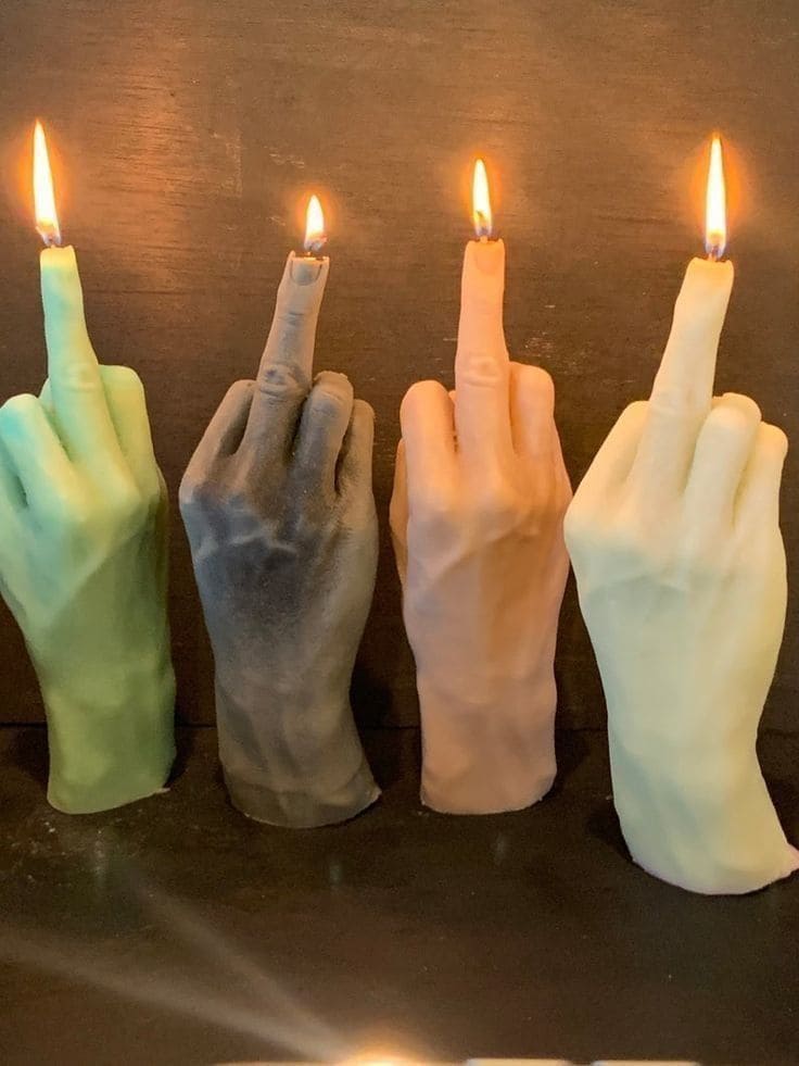 Middle Finger Statement Candles