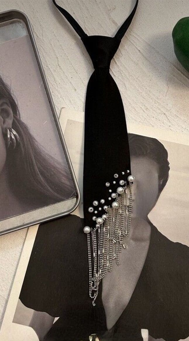 Midnight Drama Tie Necklace