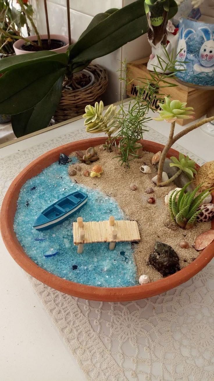 Mini Beach Garden in a Bowl