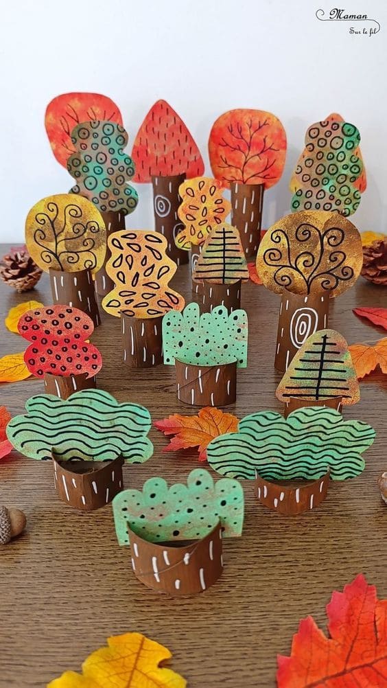 Mini Forest Craft With Toilet Paper Rolls