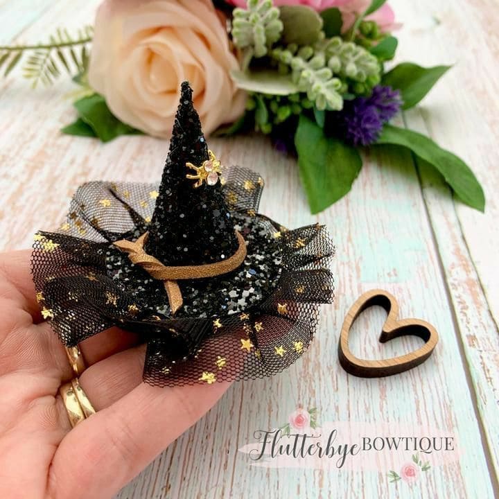 Mini Glam Witch Hat Pin