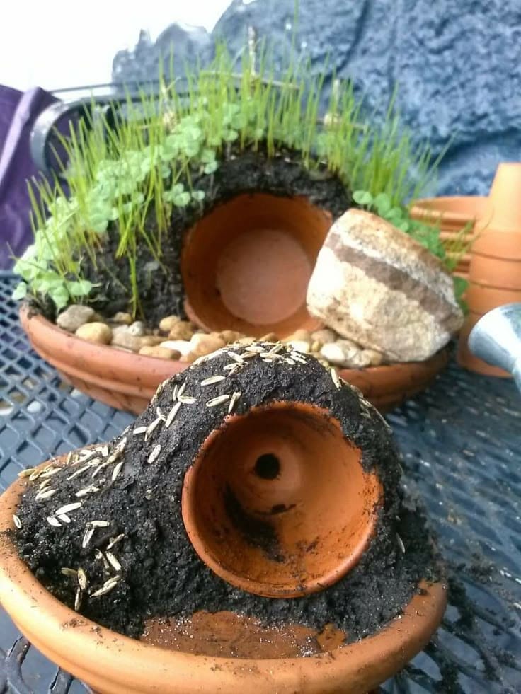 Mini Hobbit Garden Hideout With Terracotta Pots