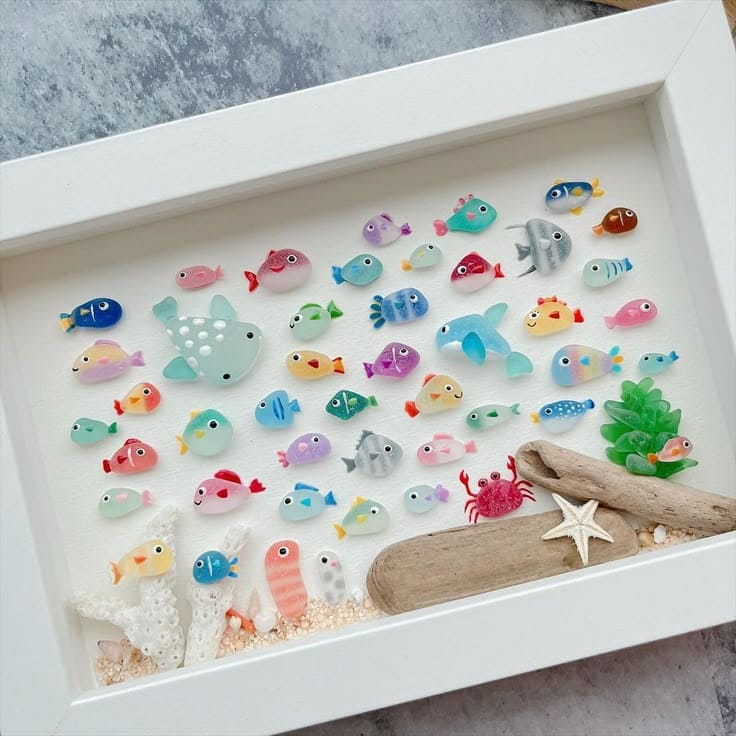 Mini Sea Glass Aquarium Frame