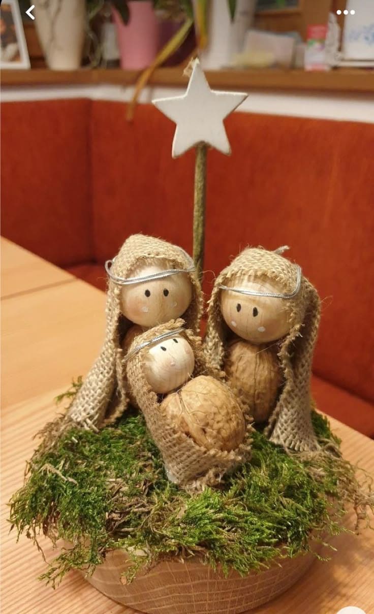 Mini Walnut Shell Nativity Scene