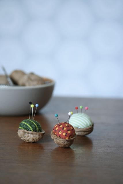 Mini Walnut Shell Pin Cushions