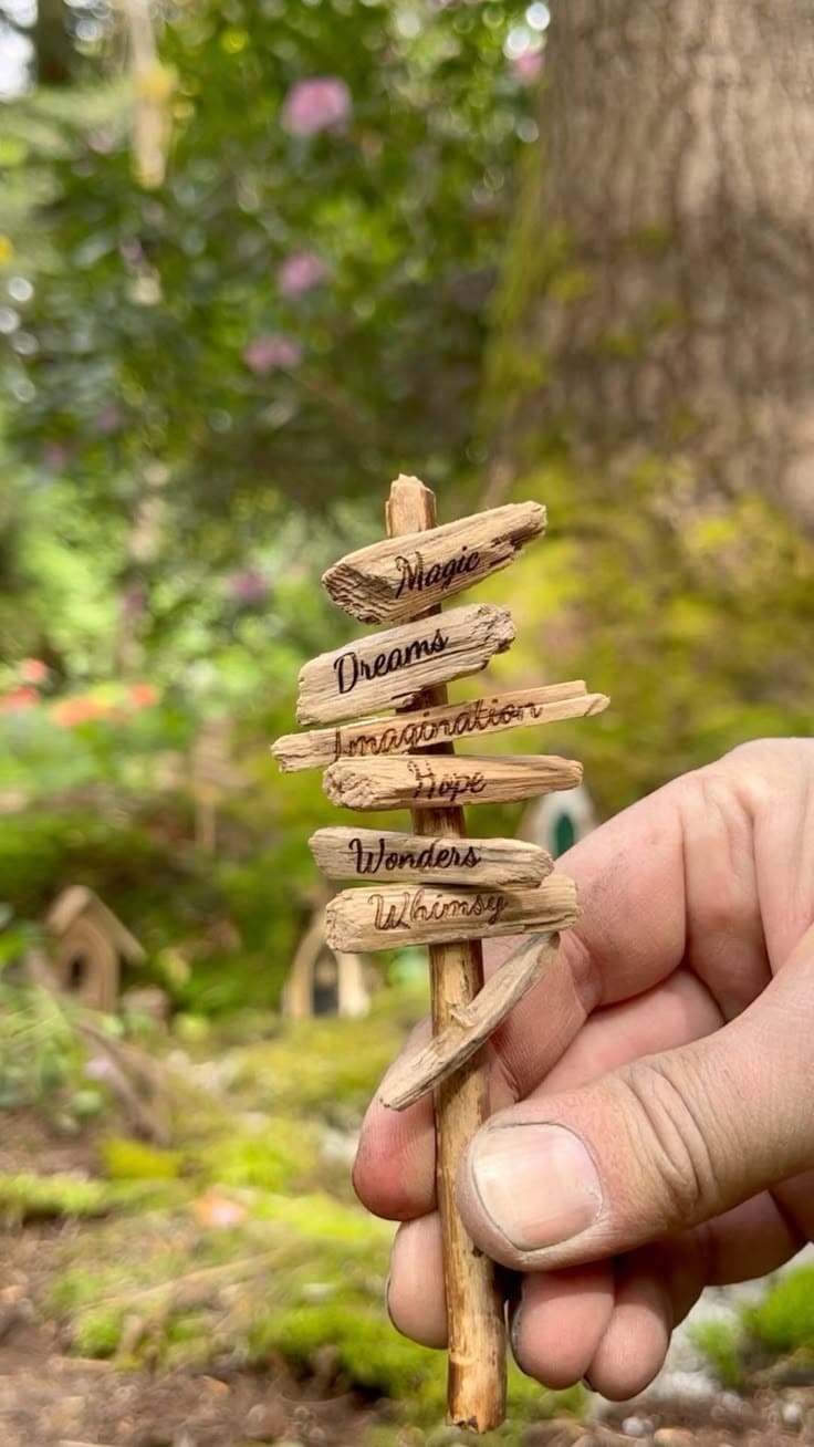 Miniature Fairy Garden Signpost
