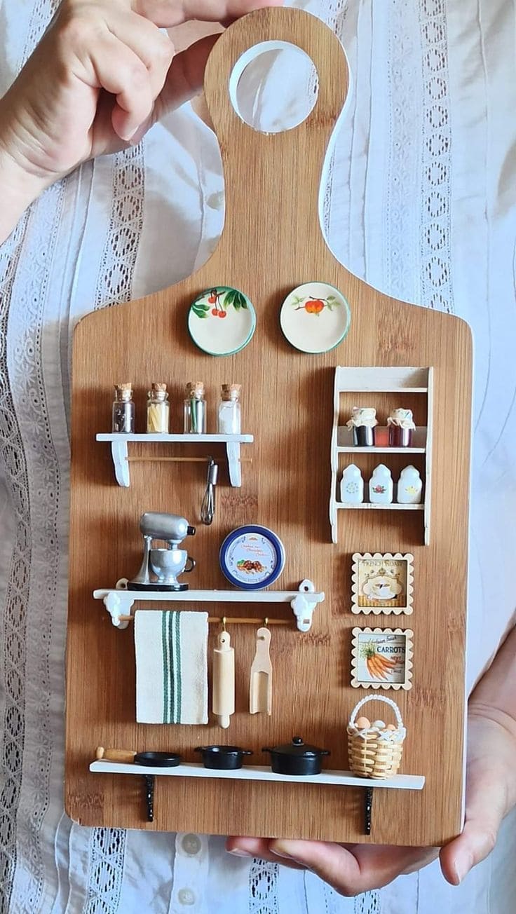Miniature Kitchen Shelf Cutting Board Craft