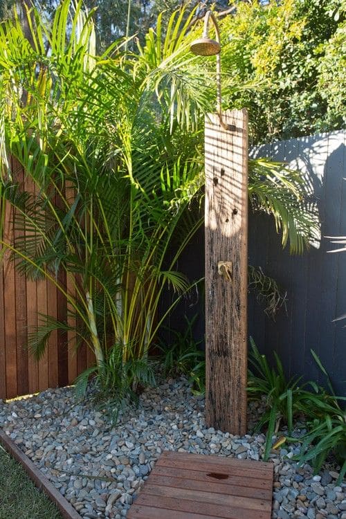 Minimalist Tropical Outdoor Shower