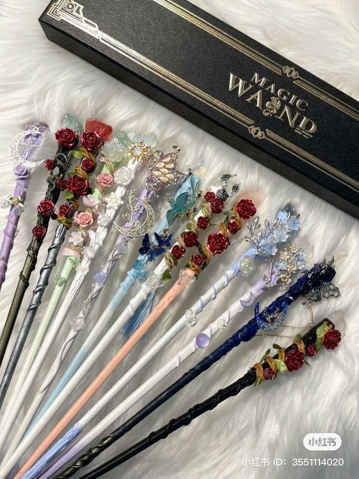 Moon and Blossom Enchanted Wands