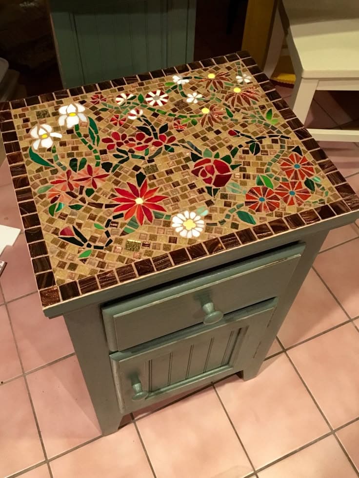 Mosaic-Top Drawer Table