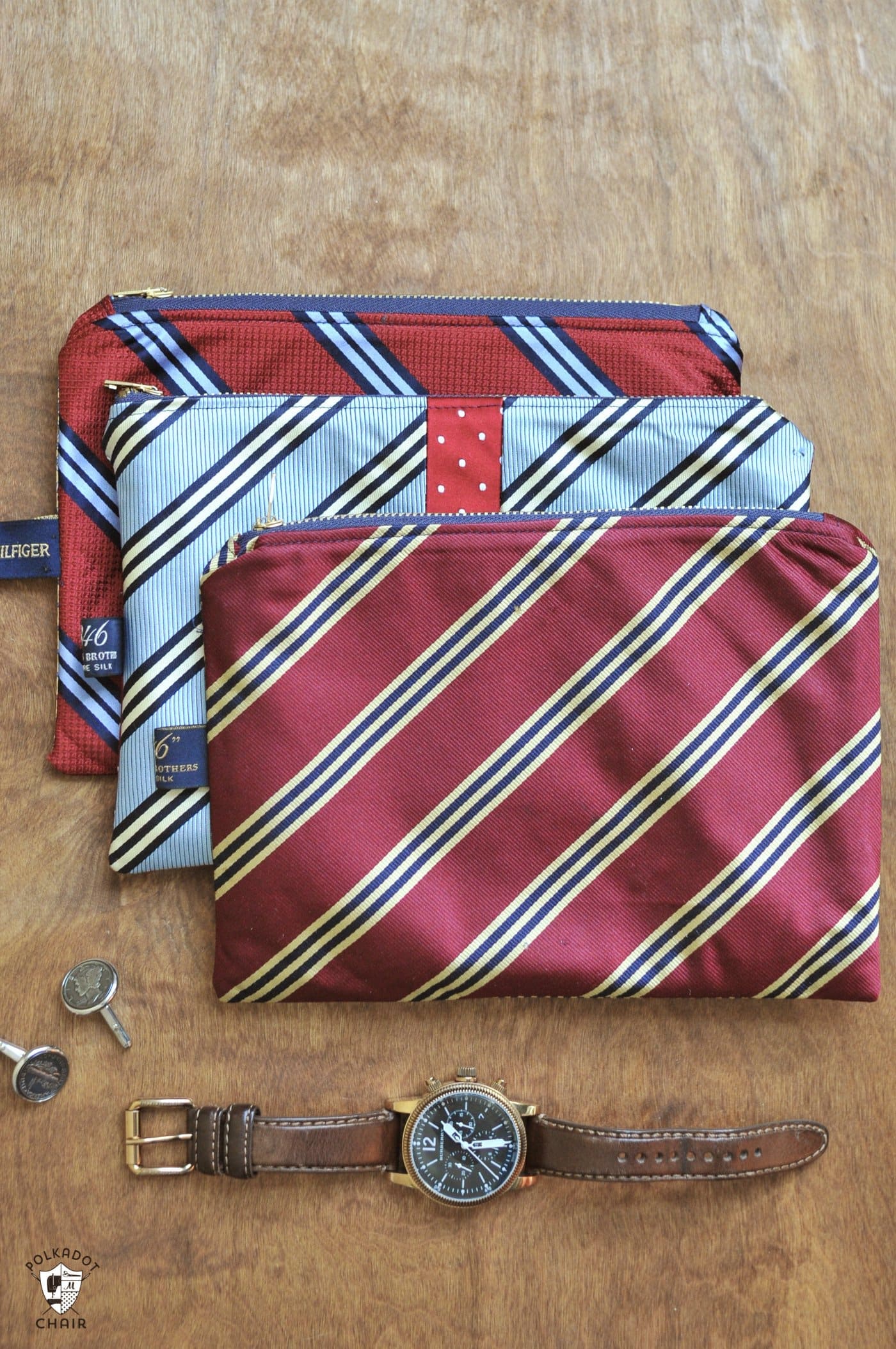 Necktie Zip Pouches