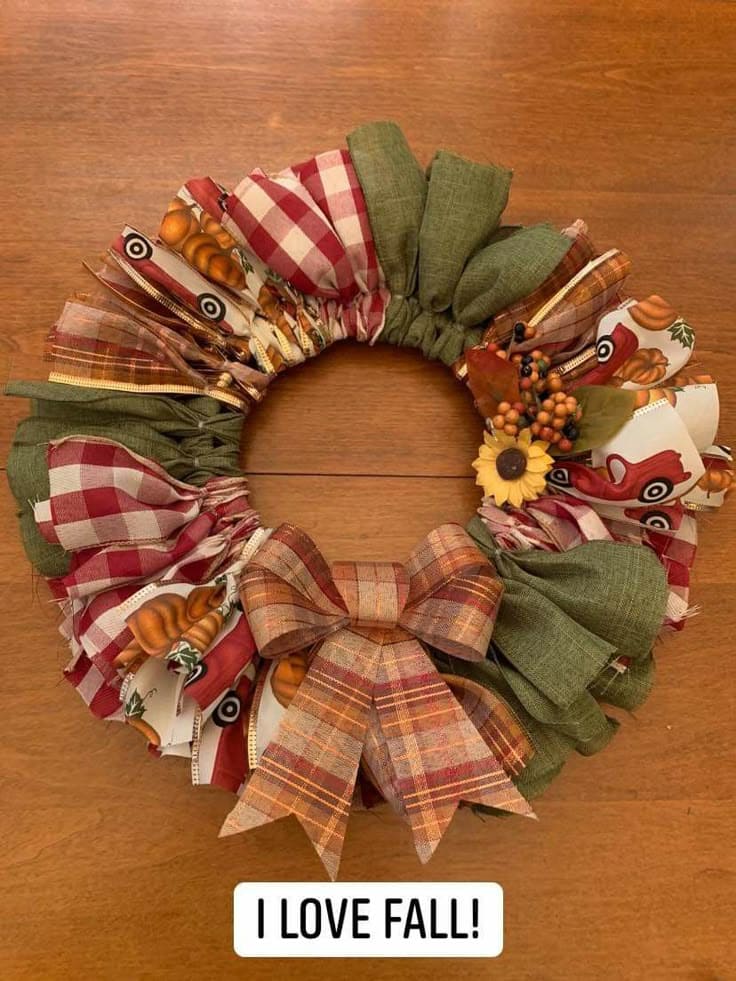 No-Sew Fall Fabric Wreath