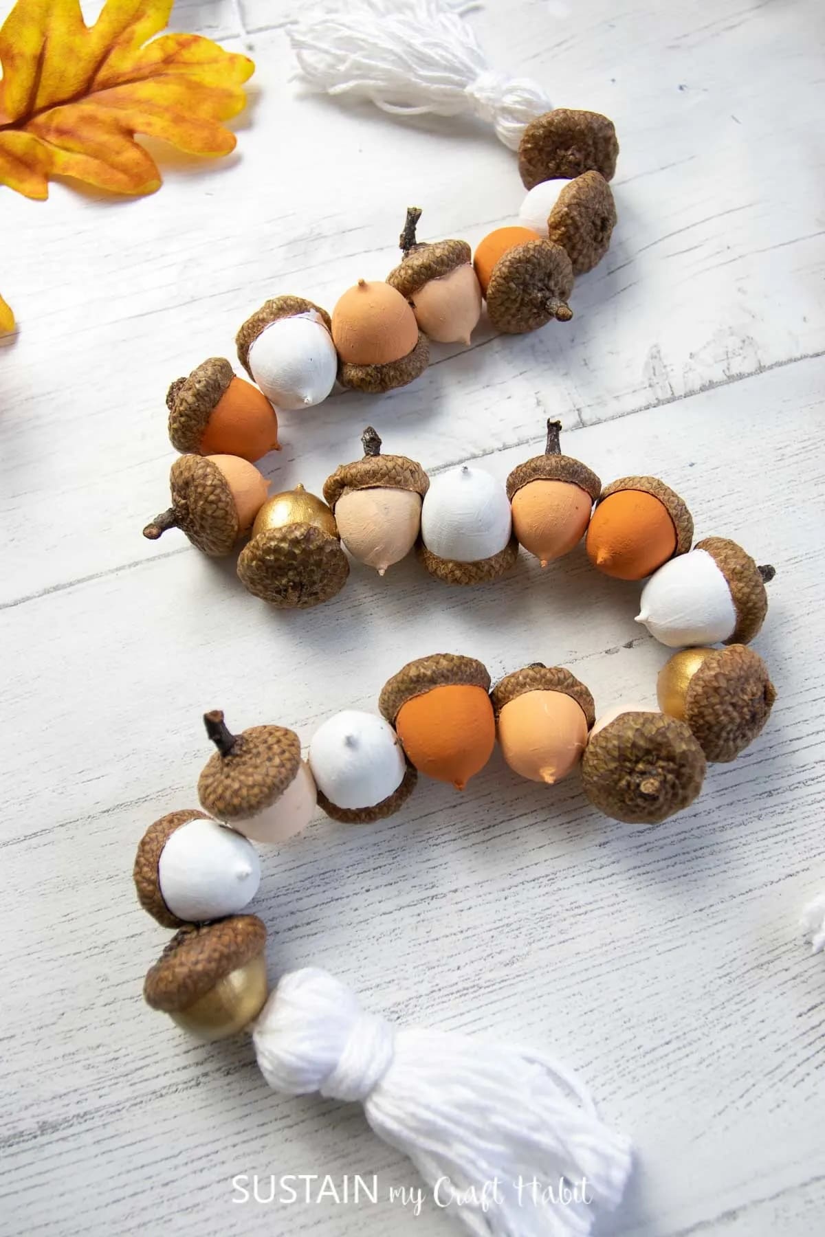 Painted Acorn Tassel Garland