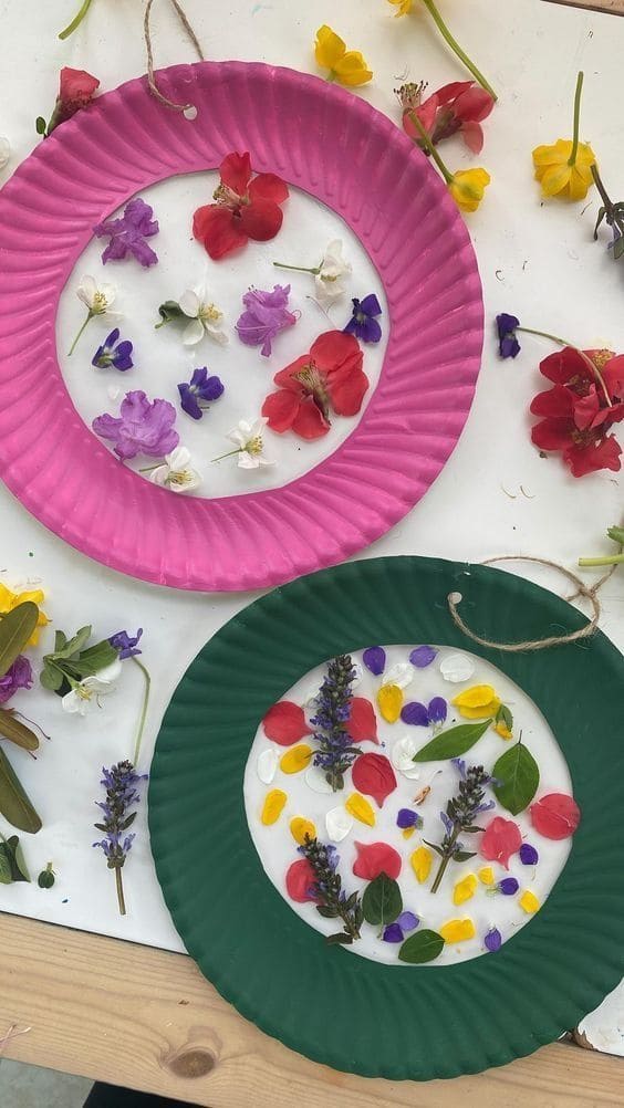 Paper Plate Flower Suncatcher