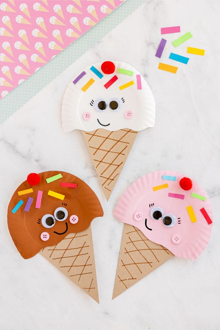 Paper Plate Ice Cream Friends