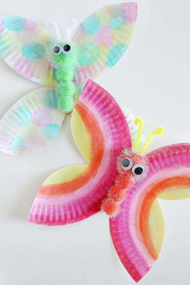 Paper Plate Pom-Pom Butterflies