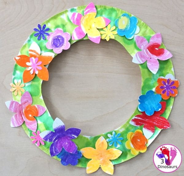 Paper Plate Spring Flower Wreath