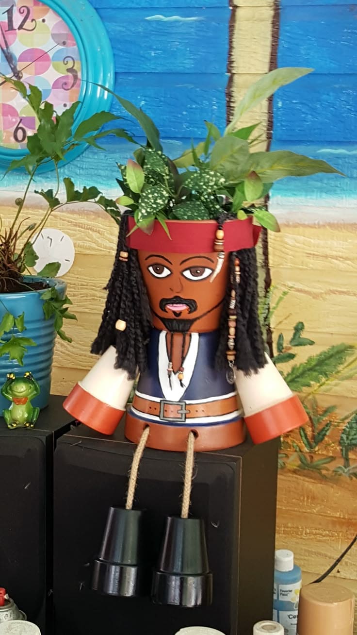 Pirate Planter Pot Man