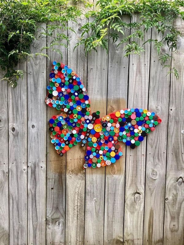 Plastic Bottle Cap Butterfly Wall Art