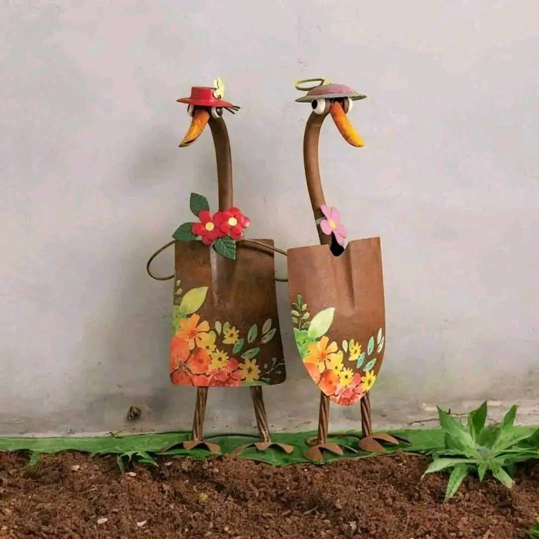 Playful Goose Garden Pair