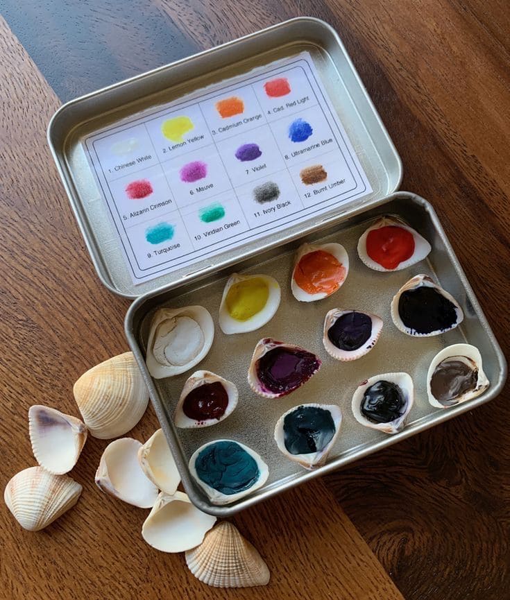 Pocket Shell Watercolor Palette in an Altoids Tin