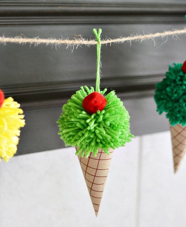 Pom-Pom Ice Cream Garland