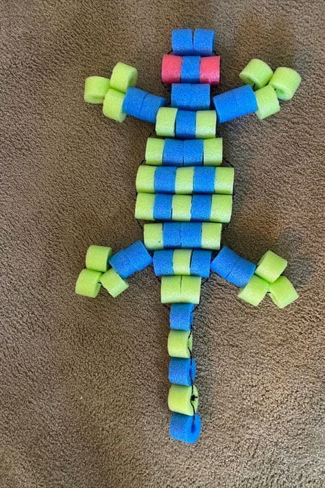 Pool Noodle Lizard Craft