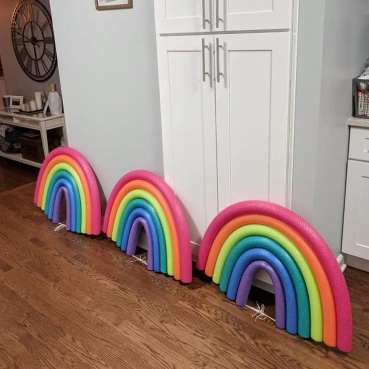 Pool Noodle Rainbow Arches